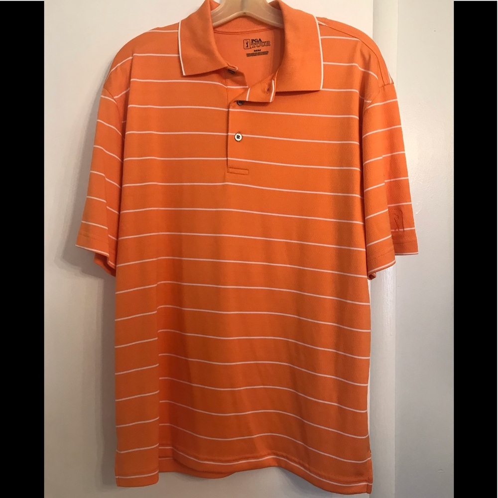 PGA Men’s Shirt Orange & White Size Med
